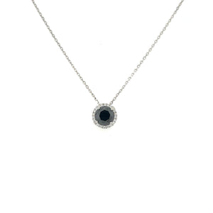 Black Diamond Solitaire Gold Necklace