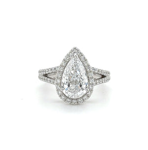 1.5 carat DIF Pear Shaped Diamond Ring
