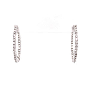 Simple Diamond Hoop Earrings