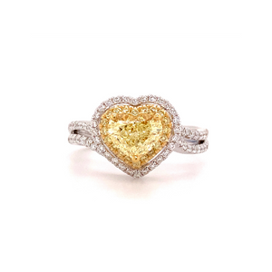 Heart Shaped Fancy Yellow Diamond Ring