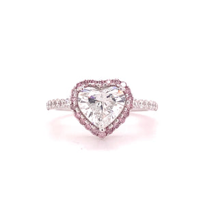 Natural Pink Diamonds Heart Shaped Diamond Ring