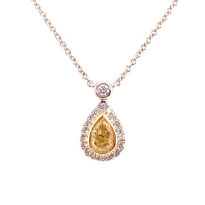 Golden Drop Fancy Yellow Diamond Necklace