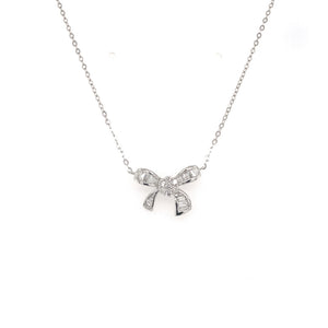 Bow Diamonds & Gold Necklace