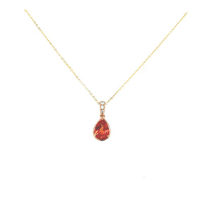 Sapphire and Diamond Pendant in 18K gold (RED)