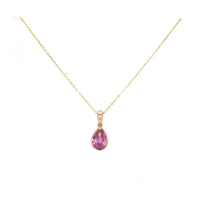 Sapphire and Diamond Pendant in 18K gold (PINK)