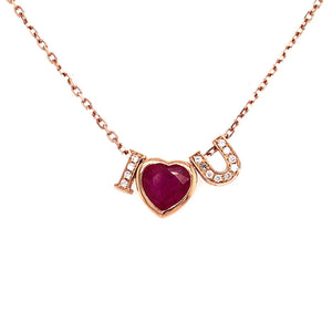 "I Love You" Ruby Necklace